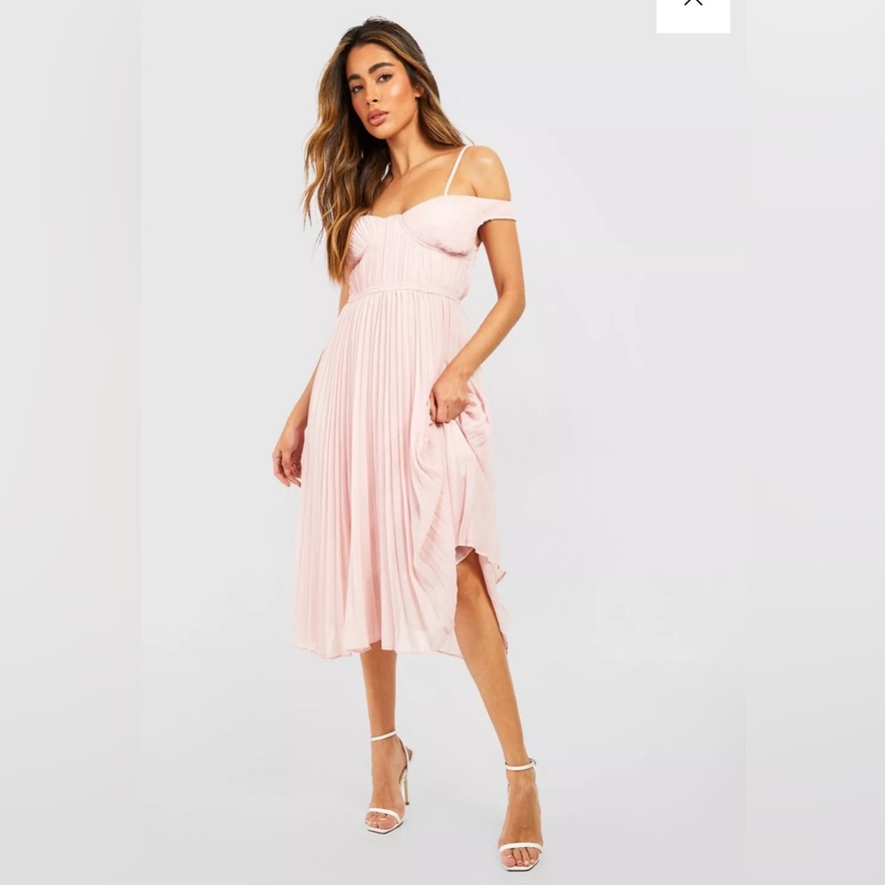 Boohoo Pink Midi Dress